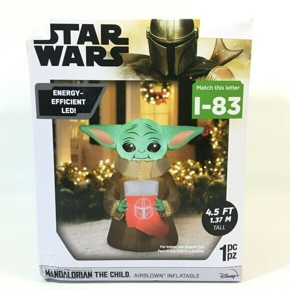 Star Wars Mandalorian The Child Christmas Light Up 4.5 ft Airblown Inflatable - Picture 2 of 8